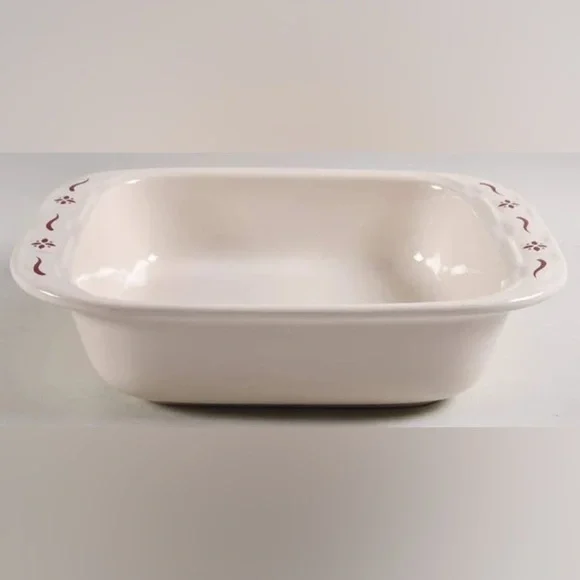 LONGABERGER 11inch Rectangular Baking Dish Woven Traditions Red - Picture 2 of 7